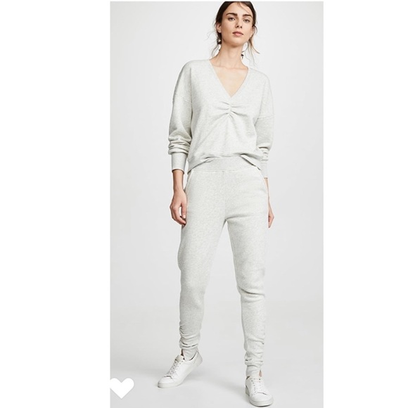 Joie French Terry Wayca Sweatpants in Grey. - Picture 4 of 8